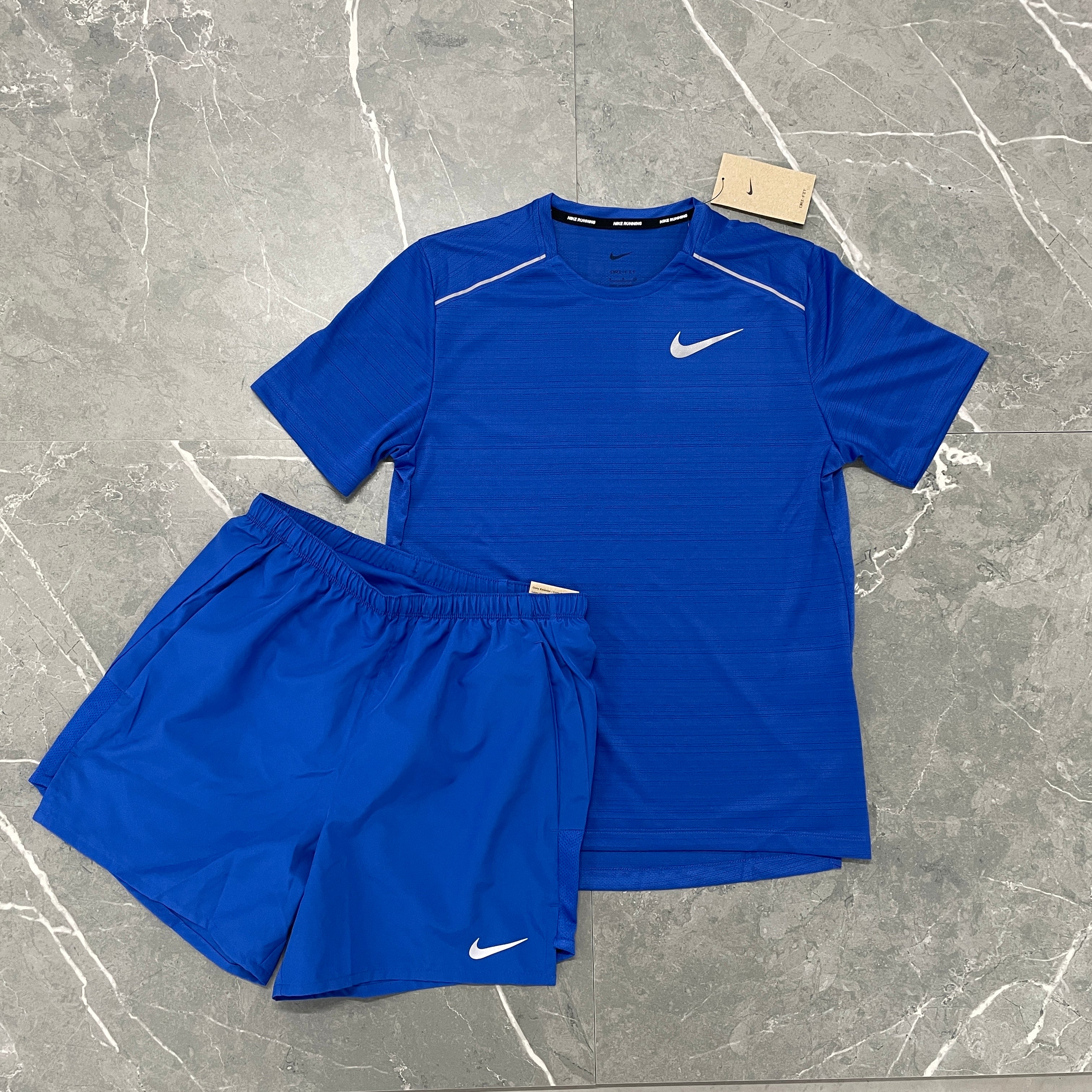 Nike Miler 1.0 & 7” Challenger Shorts - Royal Blue
