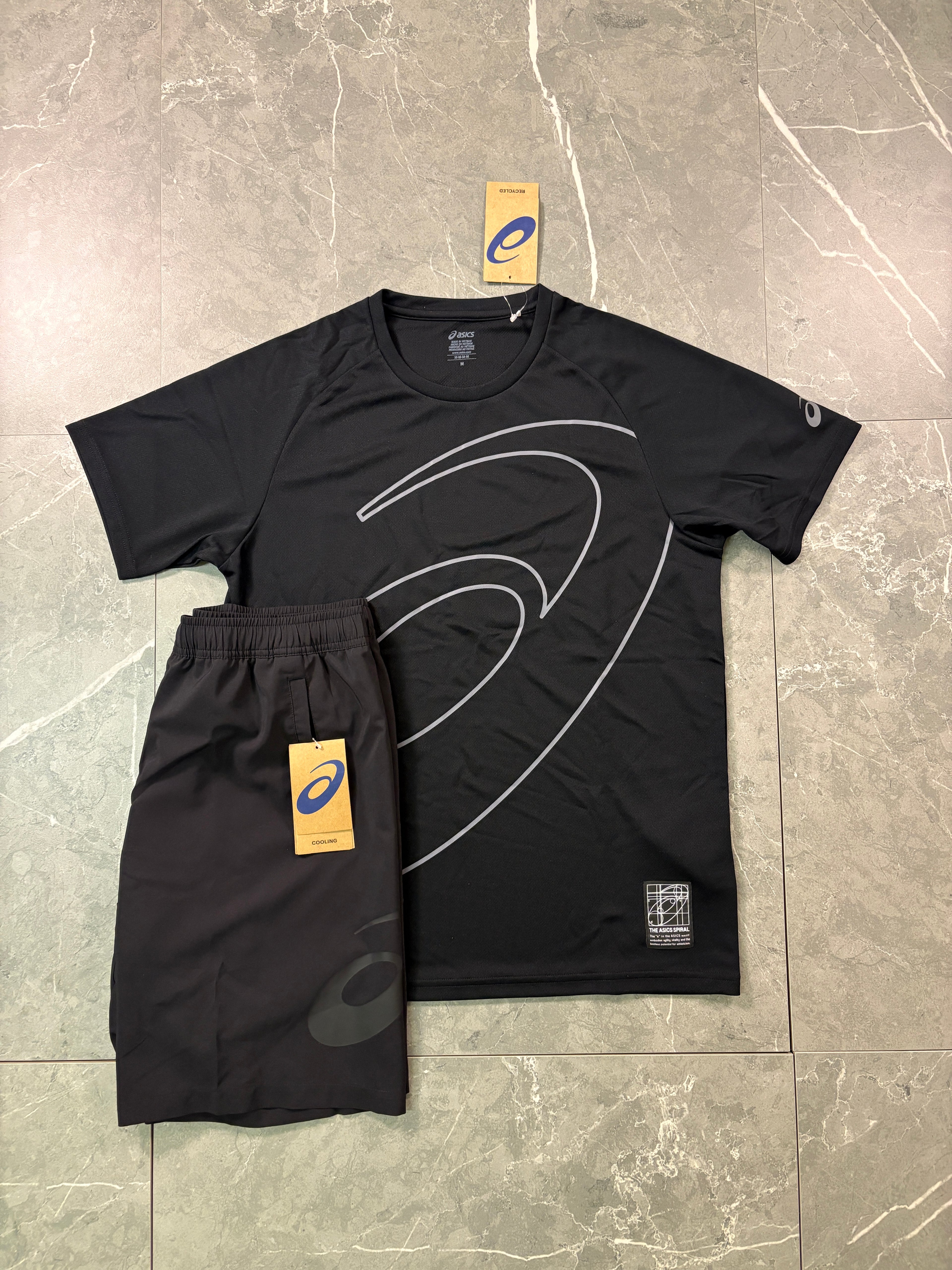 Asics Asia Exclusive Black/Grey Jacket & Shorts Set