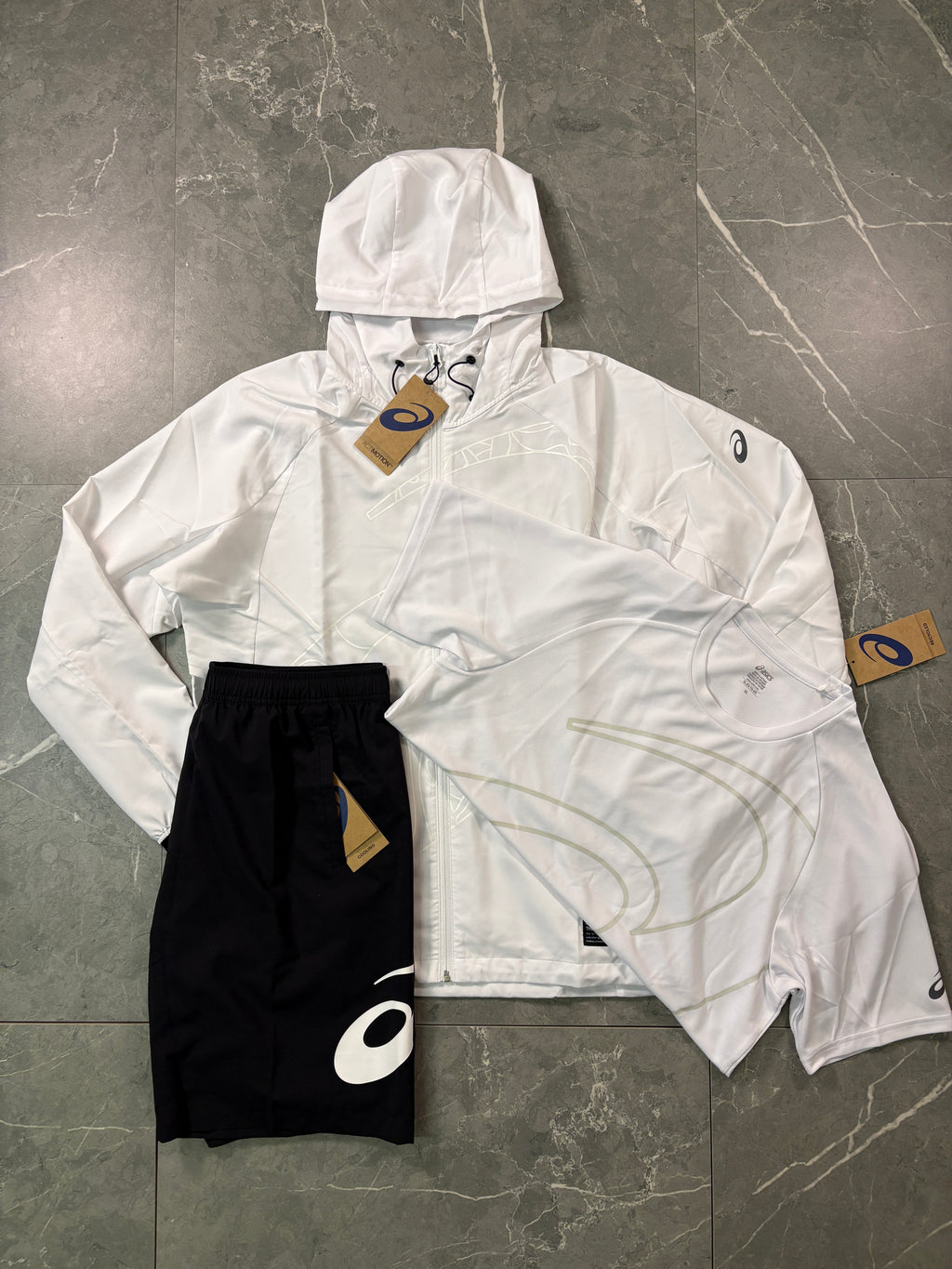 Asics Asia Exclusive Triple Shorts Set - White/Black