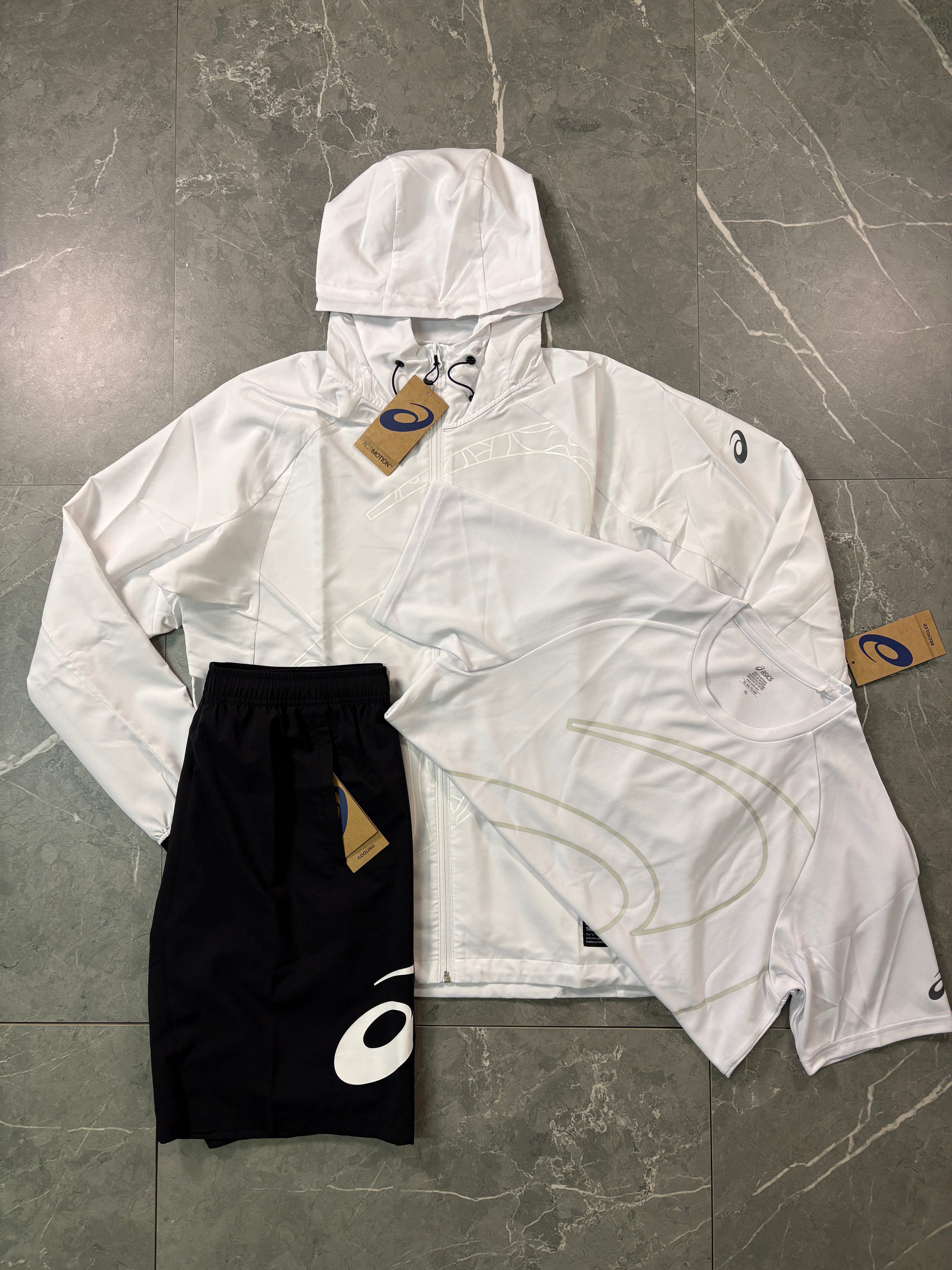 Asics Asia Exclusive Triple Shorts Set - White/Black