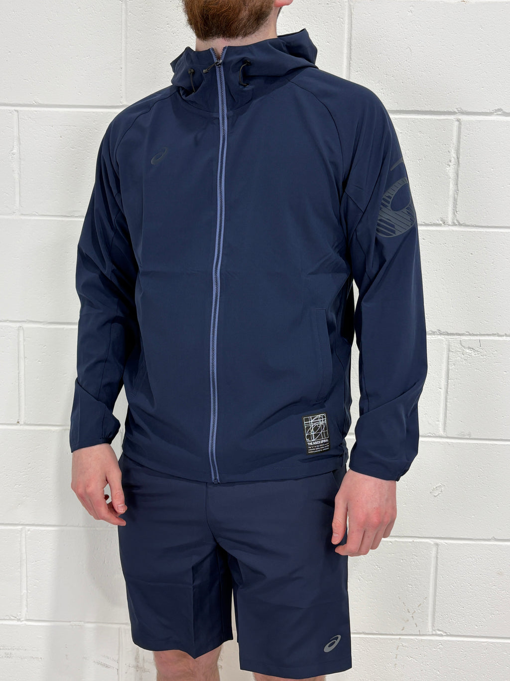 Asics Asia Exclusive Navy Jacket & Shorts Set