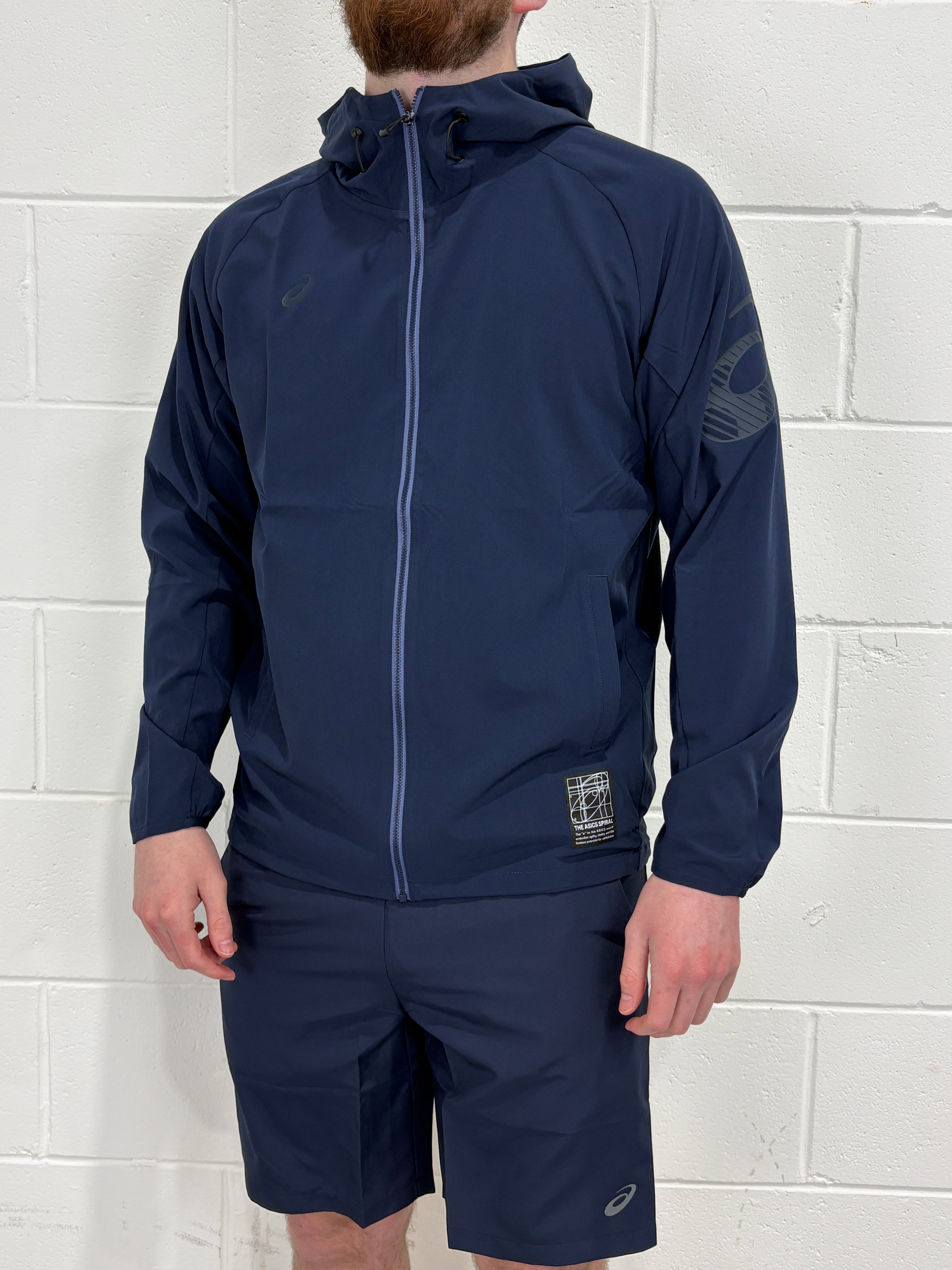 Asics Asia Exclusive Navy Jacket & Shorts Set